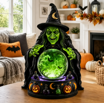 🔥 52% OFF – Halloween Raven Crystal Ball Light Decor 🎃👻