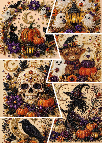 🎃 Último Día 50% DCTO – 💀👻✨ Kit de Bricolaje de Arte con Perlas de Halloween – Convierte Pequeñas Perlas en Magia Escalofriante y Adorable