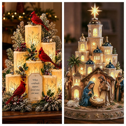 🐦Cardinal Memorial LED Candle Centerpiece