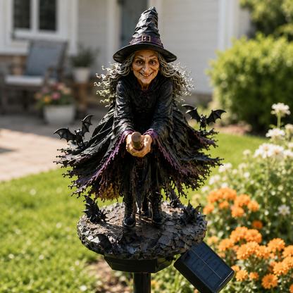 🔥Dernier Jour -49% 🧙‍♀️ Ajoutez une Touche de Magie d'Halloween à Votre Jardin avec une Sorcière Solaire Lumineuse