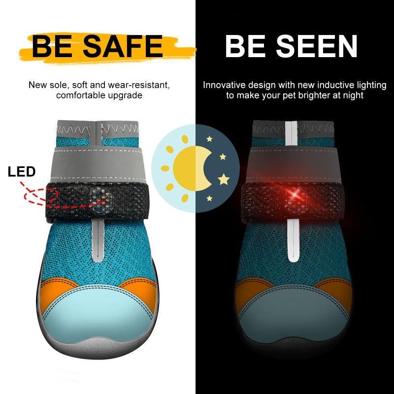 🐾 LED Light-Up Dog Boots – Motion-Activated Glowing Shoes for Night Walks