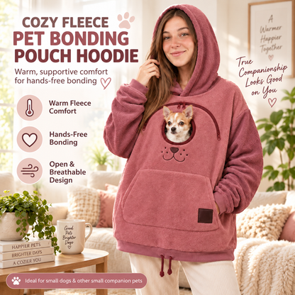 🏅2026 Hot Sale 🐕 Cozy Fleece Pet Bonding Pouch Hoodie - Warm &Supportive Small Pet CarrierClothing