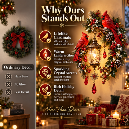 🔥Last Day 49% OFF🔥Cardinal Christmas Lantern Glow – Lighted Holiday Wall Decor