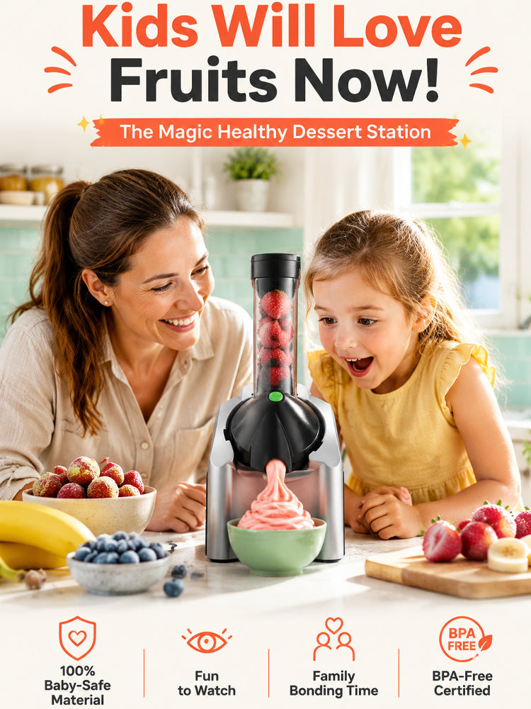 🍓🍦Sorbetière Familiale | Desserts 100% Naturels Sans Sucre, Sans BPA et Sans Danger Pour les Enfants