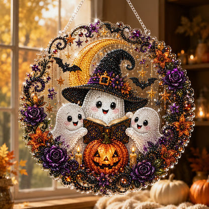🧙‍♀️Last Day Promotion🎃DIY Halloween Witch Friendship Diamond Art Window Suncatcher