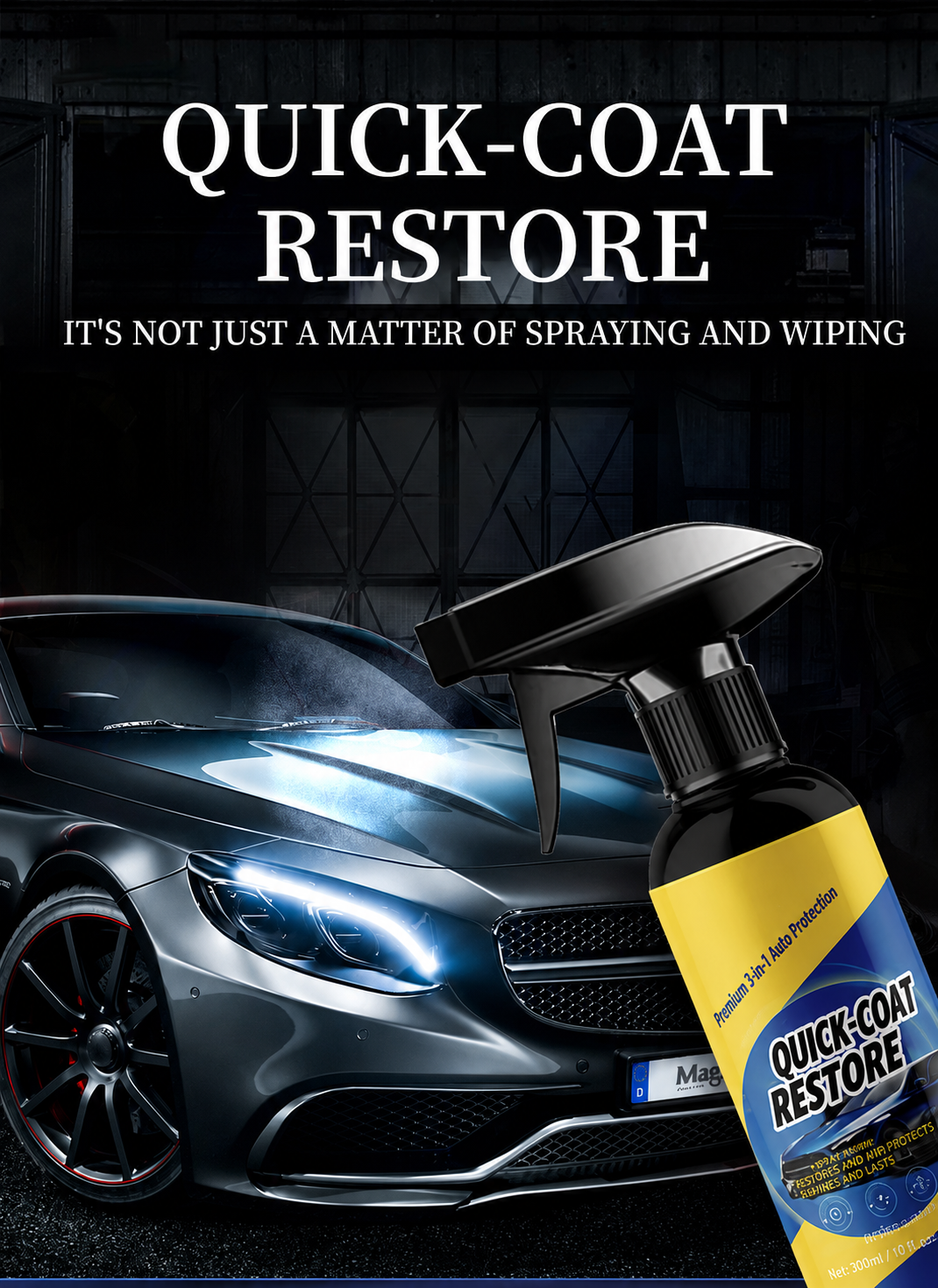 🔥Final 3 Hours: 50% OFF Car Nano quick-coat restore-Coating Spray-Advanced Automobile Quick-acting Coating Agent With Dust -Proof and Glazing Effects -Long Lasting Car Showroom gloss that LASTS 350ml