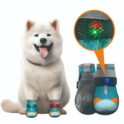 🐾 LED Light-Up Dog Boots – Motion-Activated Glowing Shoes for Night Walks