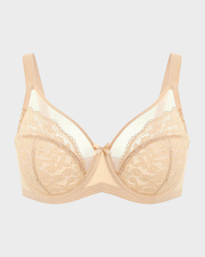 Unlined Floral Lace Minimizer Bra Comfort Fit Full Coverage2