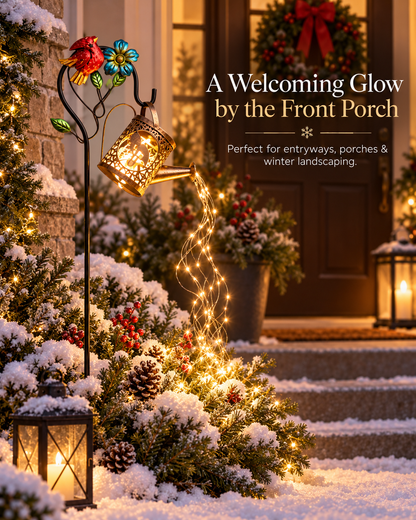 🔥 Limited-Time Offer | Solar Cardinal Watering Can Garden Light – Beautiful by Day, Glowing by Night ✨