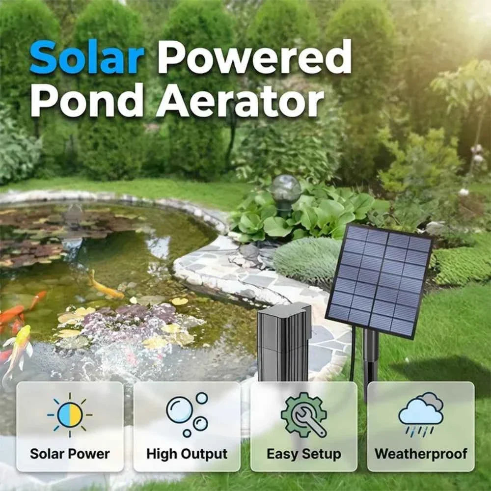 🔥Last Day 48% OFF🌿Solar Pond Aerator with Air Pump🐟