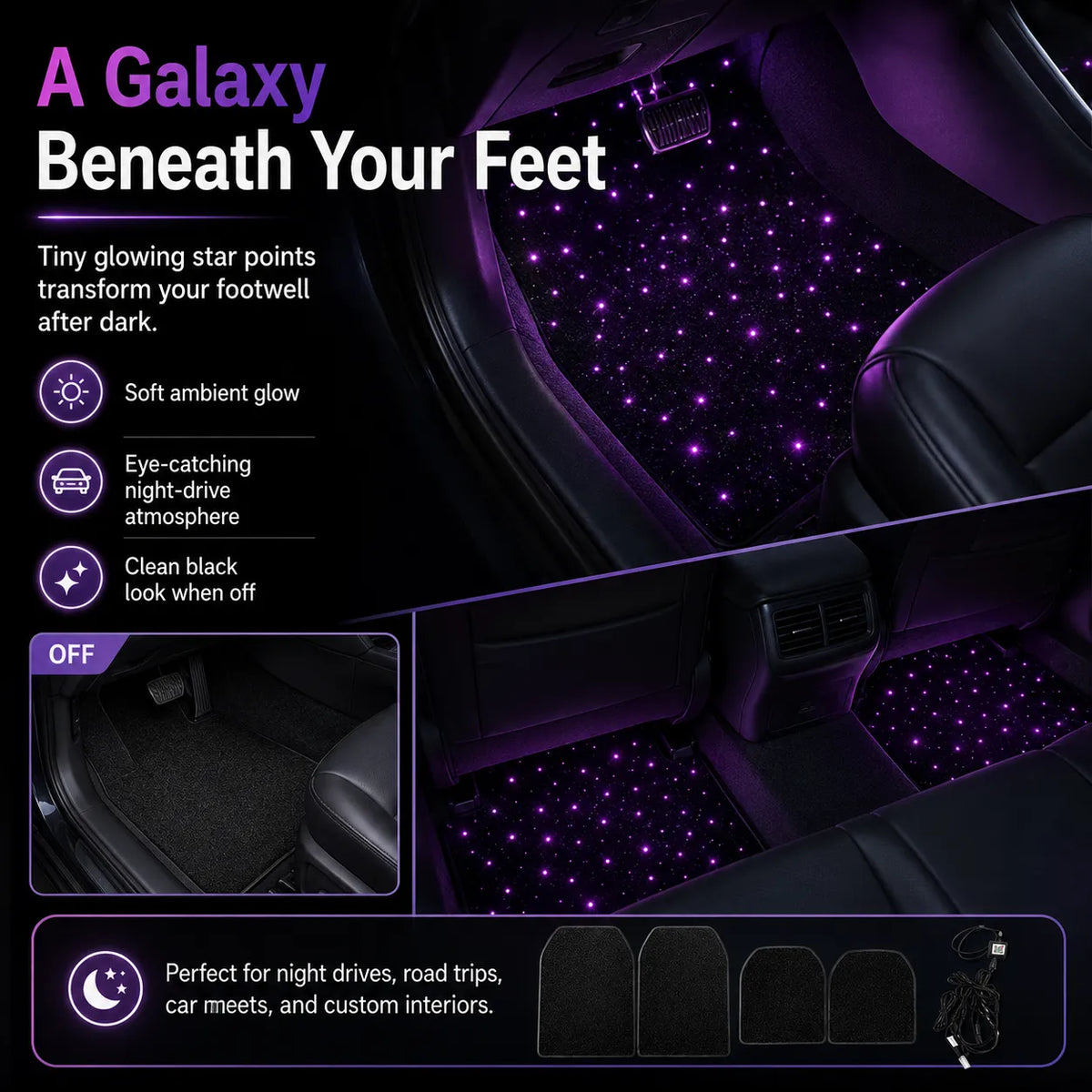 ✨ Waterproof Car LED Ambient Light with 100+ Lighting Effects🚗🌌