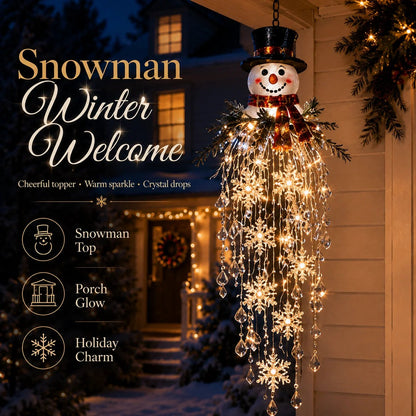 Crystal Cascade Christmas Light – Hanging Snowflake & Crystal LED Porch Décor ✨❄️