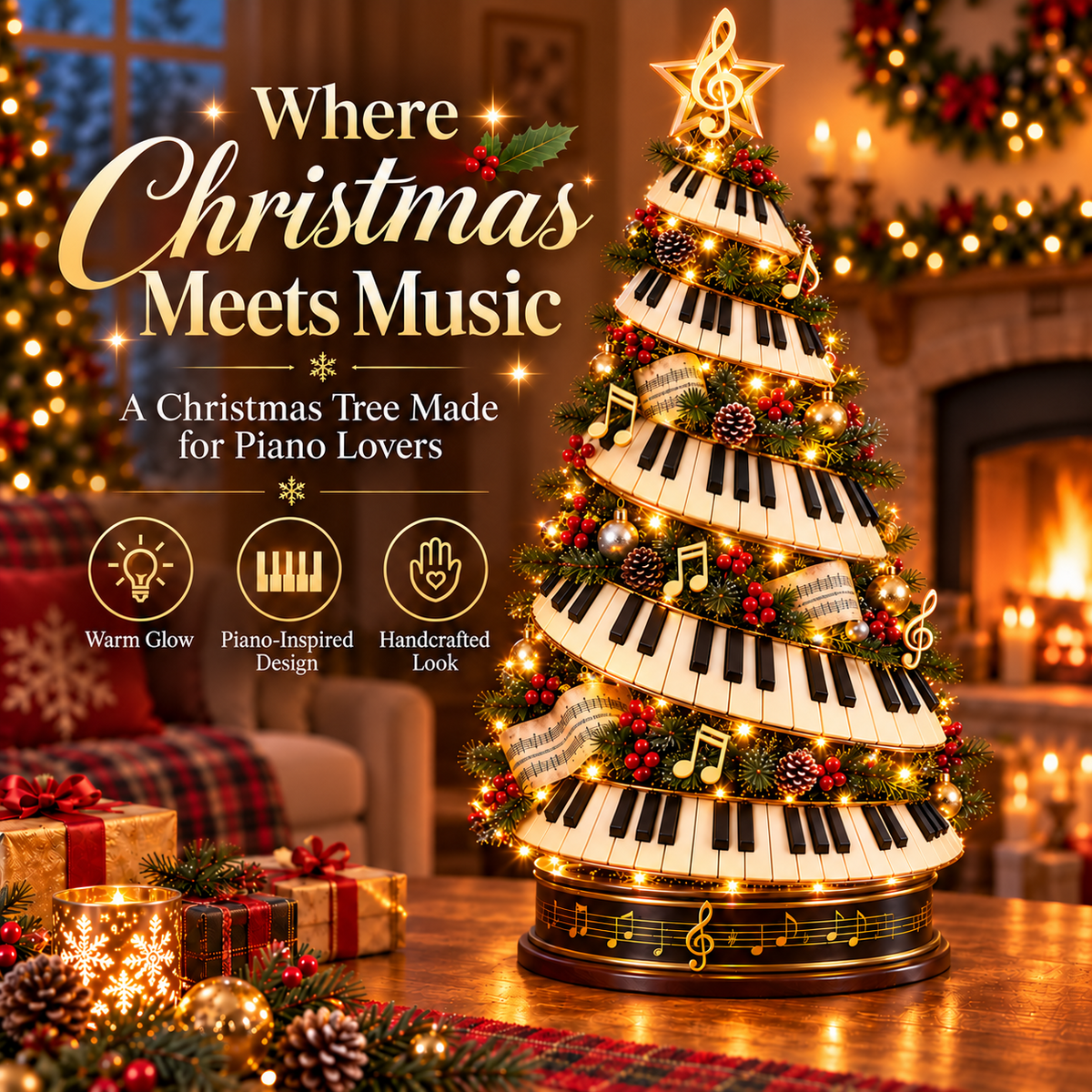 🎹✨ Piano Christmas Tree Light – Lighted Musical Holiday Tree for Piano Lovers 1
