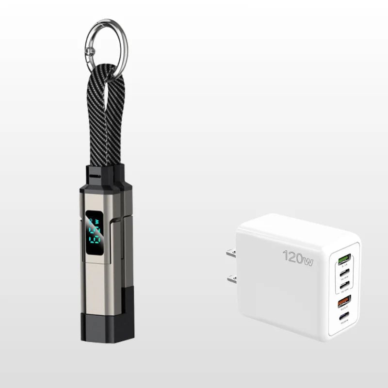 ⏰Limited Time SALE 50% OFF🔥4-in-1 Digital Display Keychain Charging Cable