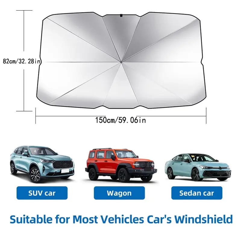 Portable car sunshade, foldable windshield sunshade, car exterior accessories, daily car windshield cooling umbrella