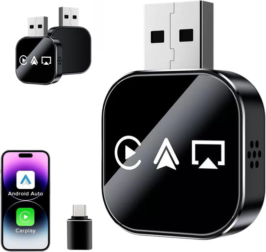 2026 Upgrade 3 in 1 Screen Mirroring for iOS Android Phone,Wired to Wireless Screen Mirroring Carplay Adapter for Car,Mirror Link Auto Adapter with 2.4/5Ghz WiFi & Bluetooth 5.0