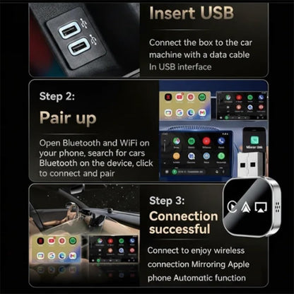 2026 Upgrade 3 in 1 Screen Mirroring for iOS Android Phone,Wired to Wireless Screen Mirroring Carplay Adapter for Car,Mirror Link Auto Adapter with 2.4/5Ghz WiFi & Bluetooth 5.0