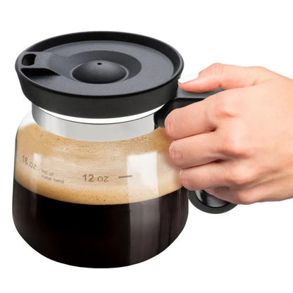 ☕ 16oz Coffee Pot-Shaped Glass Mug – Cute Borosilicate Coffee Cup