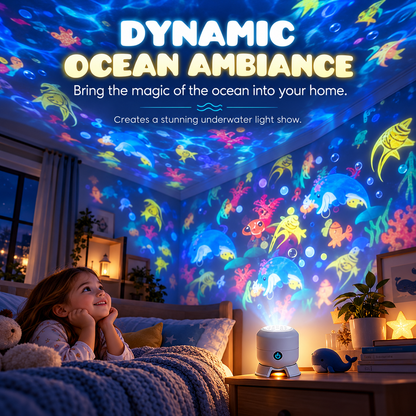 🌊 Dynamic Ocean Wave Projector Light – Rotating LED Room & Ceiling Lamp