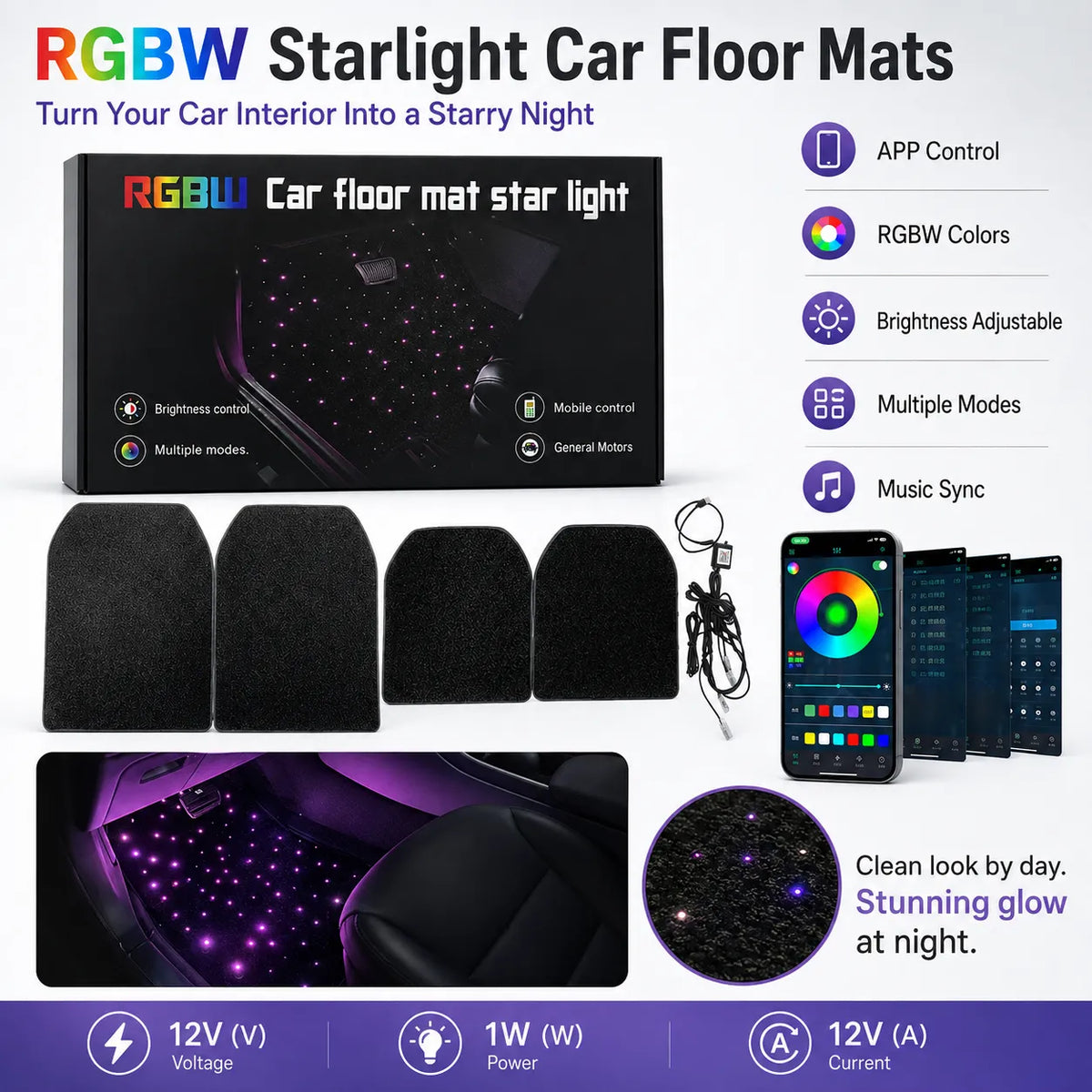 ✨ Waterproof Car LED Ambient Light with 100+ Lighting Effects🚗🌌