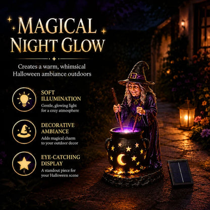 🧙‍♀️Lumière Solaire Chaudron Lumineux Sorcière d'Halloween🎃