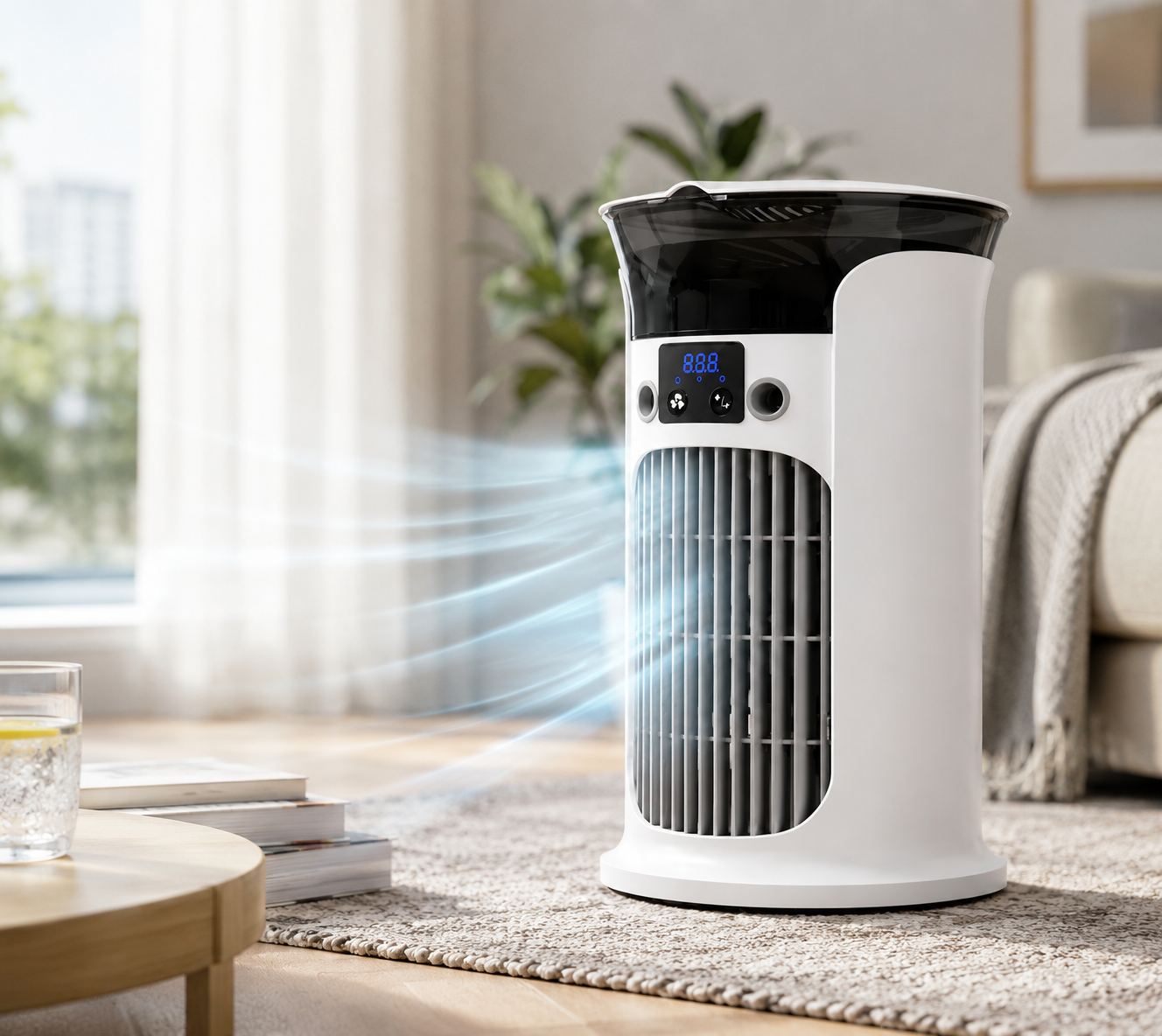 ⏰Last day Promotion 🔥3-in-1 Portable Air Cooler ❄️ Portable Mist Air Cooler with LED Night Light