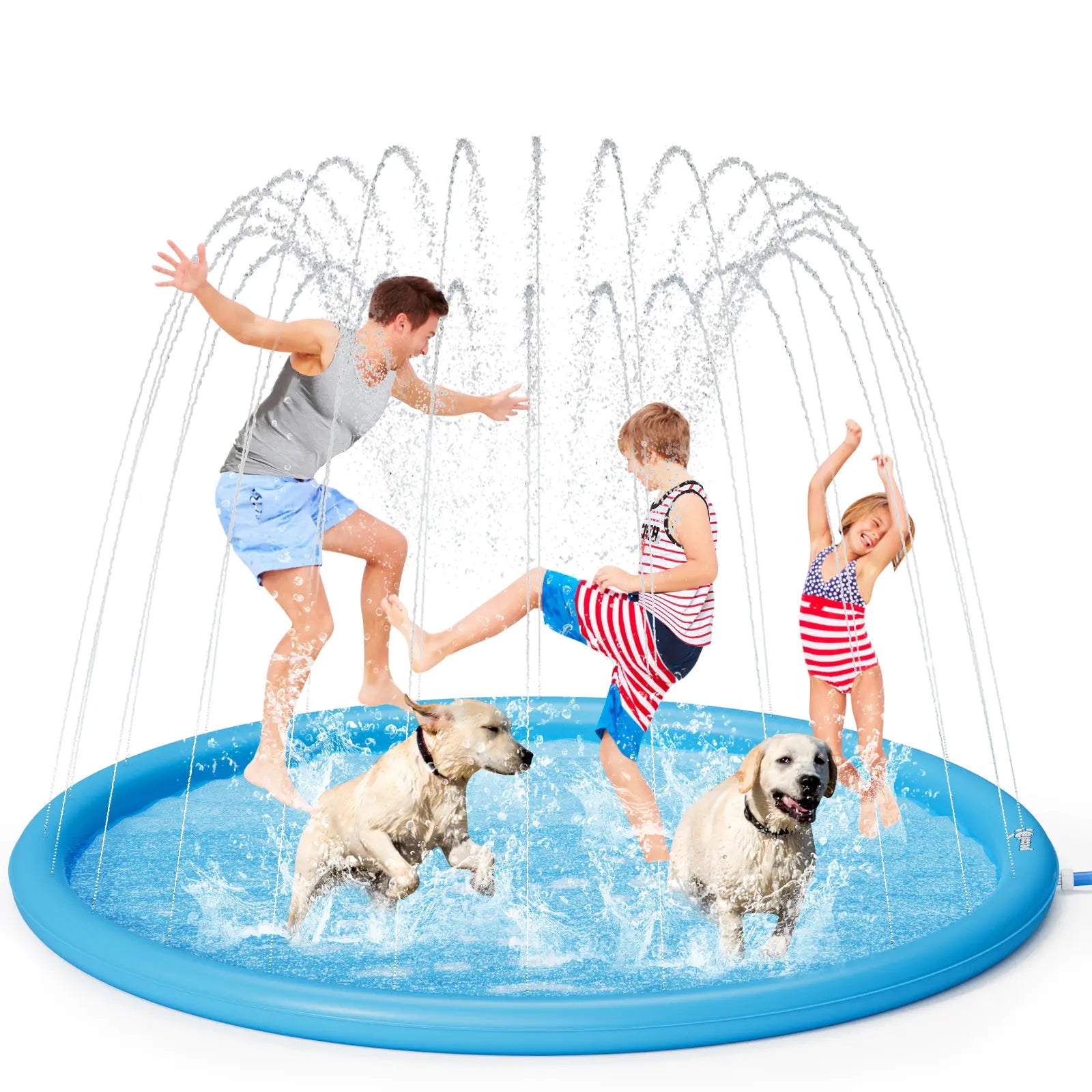 Pecute Dog Splash Pad Sprinkler Mat – Durable Non-Slip Water Play Mat
