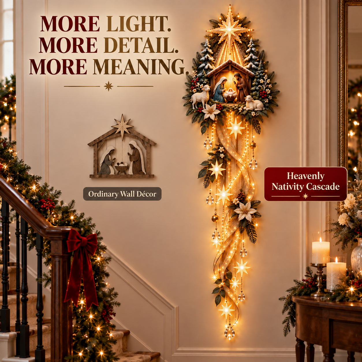 Nativity Starfall Wall Light comparison