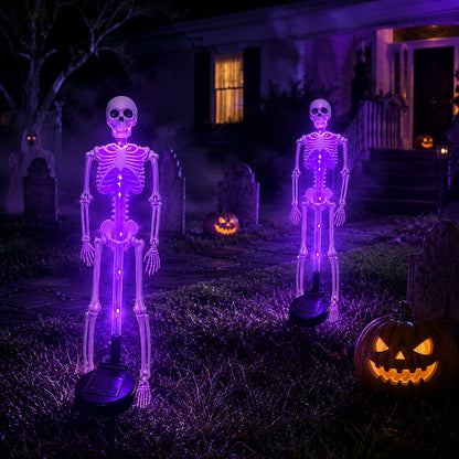💀 Solar Purple Glow Skeleton Yard Stake