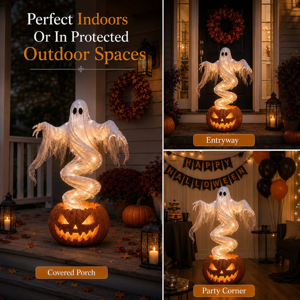👻Limited Time Promotion🔥 Swirling Ghost Pumpkin Yard Lamp - Free Shipping 🎃