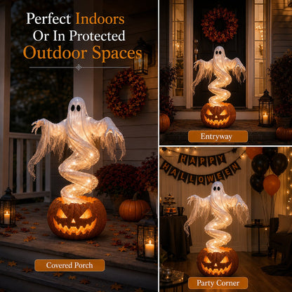 👻Limited Time Promotion🔥 Swirling Ghost Pumpkin Yard Lamp - Free Shipping 🎃