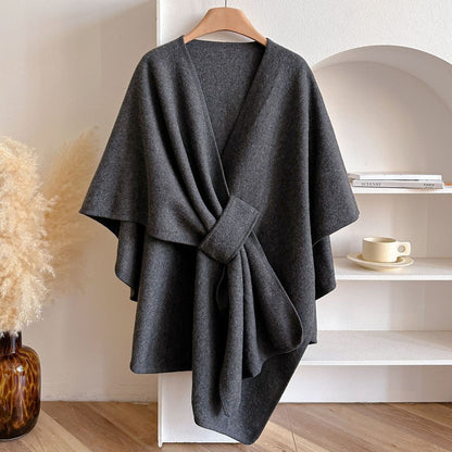 Women's Solid Color Cape Shawl Casual Elegant Wrap Shawl