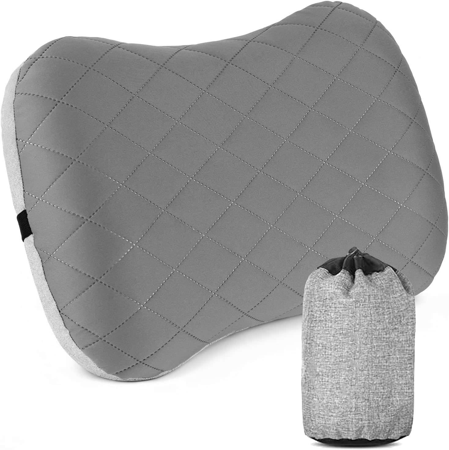 aiGear Inflatable Camping Pillow, Ultralight Travel Air Pillow, Gray | Reinforced TPU bladder with washable quiet cover for neck and lumbar support on camping, backpacking, hiking and travel.