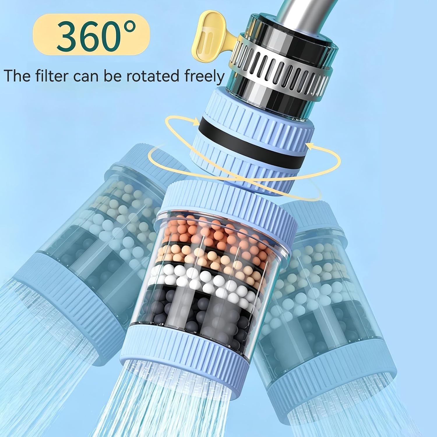 💧 Premium 6-Stage Faucet Water Filter with 360° Swivel – Splash-Free Rinsing for Fruits, Vegetables & Dishes, 1-Pack 🥬🍽️