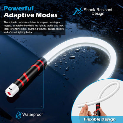 Flexible LED Flashlight Stick, 27" Bendable Mechanic Work Light High Lumen Professional Light 3 Lighting Modes Automotive Illumination Tool for Mechanic Car Repairs Under Hood Garage Inspection