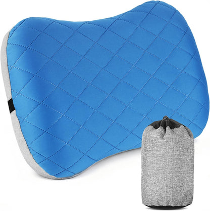 aiGear Inflatable Camping Pillow, Ultralight Travel Air Pillow, Gray | Reinforced TPU bladder with washable quiet cover for neck and lumbar support on camping, backpacking, hiking and travel.
