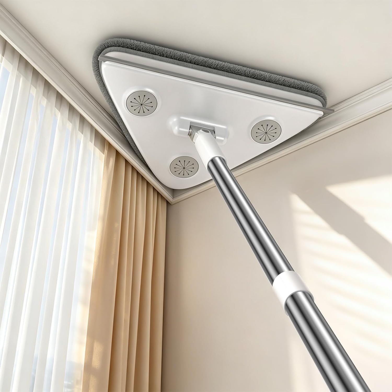 Long-handled mop, 3-in-1 wall cleaning mop with extension pole, suitable for windows, floors and cabinets.
