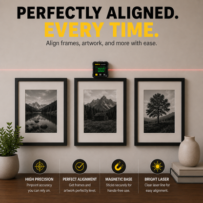 🔥 50% OFF | Digital Angle Finder with Laser Level 📏 ±0.1° Precision Magnetic Level Tool