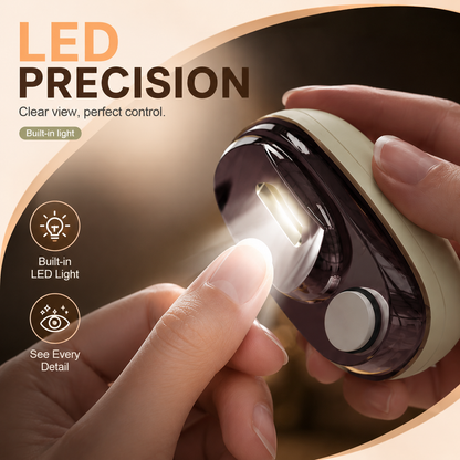 ✨ 2-in-1 Electric Nail Clipper with LED Light & Nail File