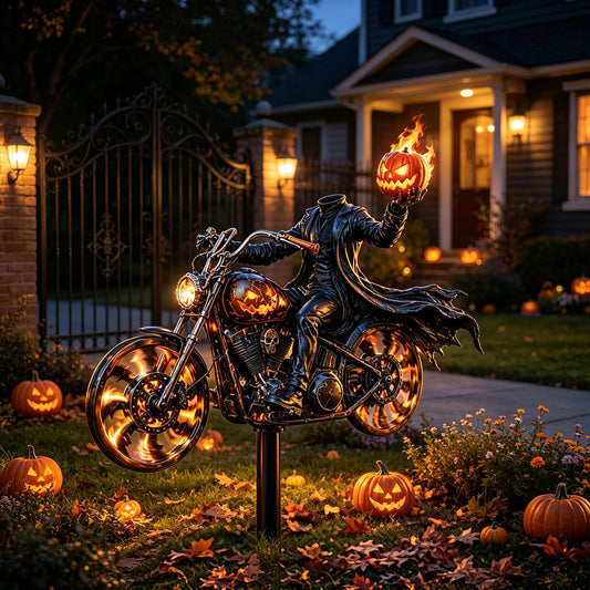 🎃 BikerSpooky Halloween Motorcycle Garden Windmill 🏍️