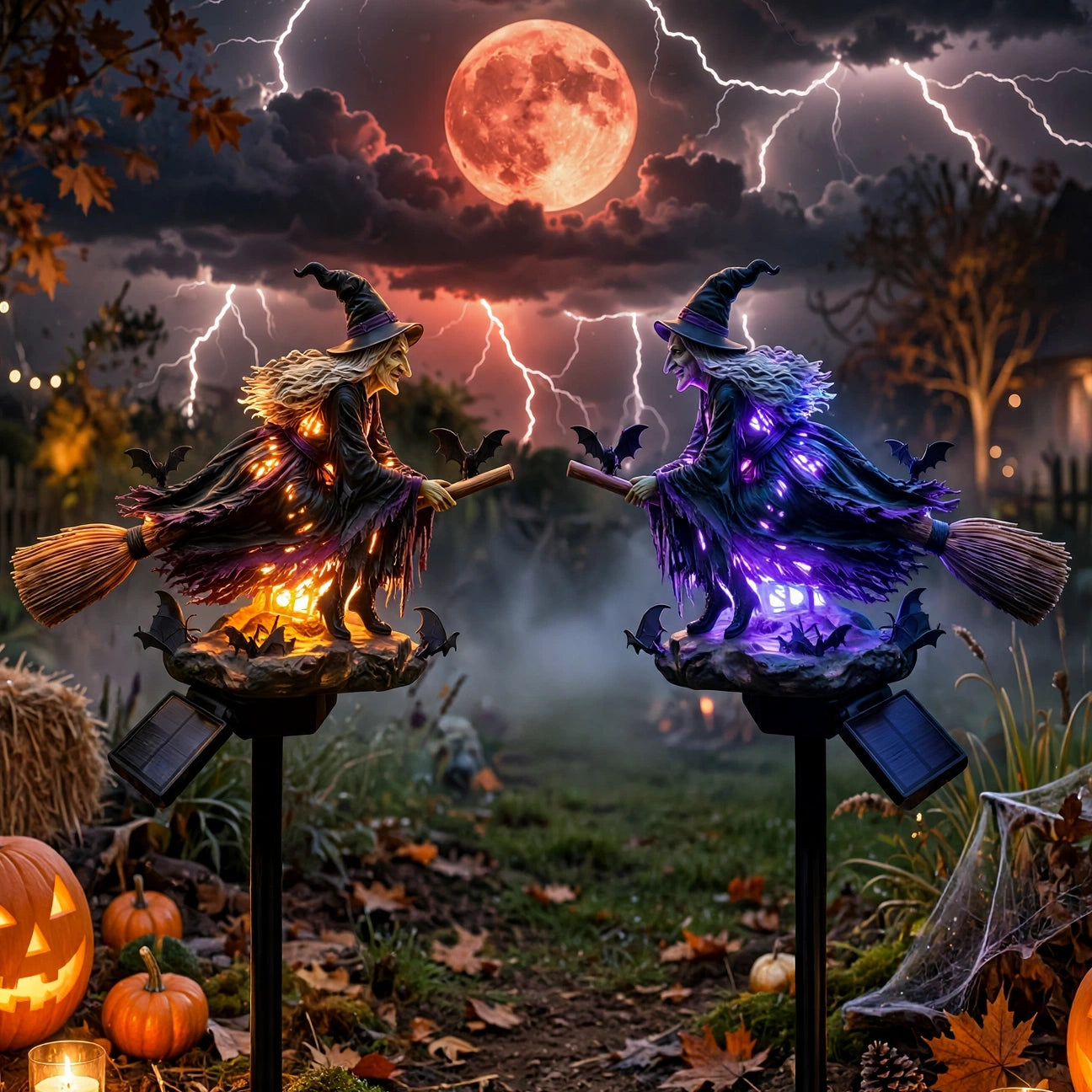 🔥Dernier Jour -49% 🧙‍♀️ Ajoutez une Touche de Magie d'Halloween à Votre Jardin avec une Sorcière Solaire Lumineuse