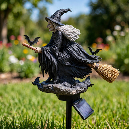 🔥Dernier Jour -49% 🧙‍♀️ Ajoutez une Touche de Magie d'Halloween à Votre Jardin avec une Sorcière Solaire Lumineuse