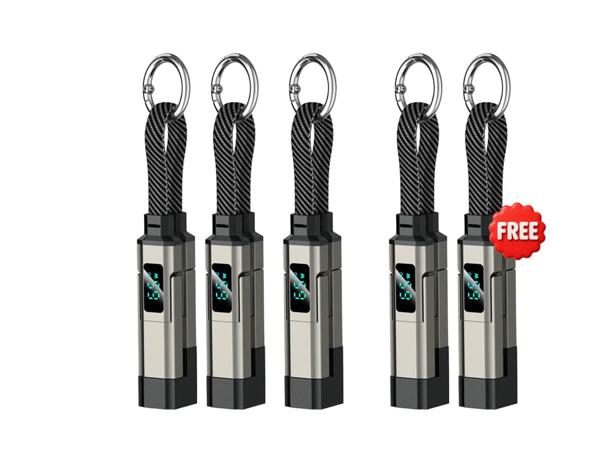 ⏰Limited Time SALE 50% OFF🔥4-in-1 Digital Display Keychain Charging Cable