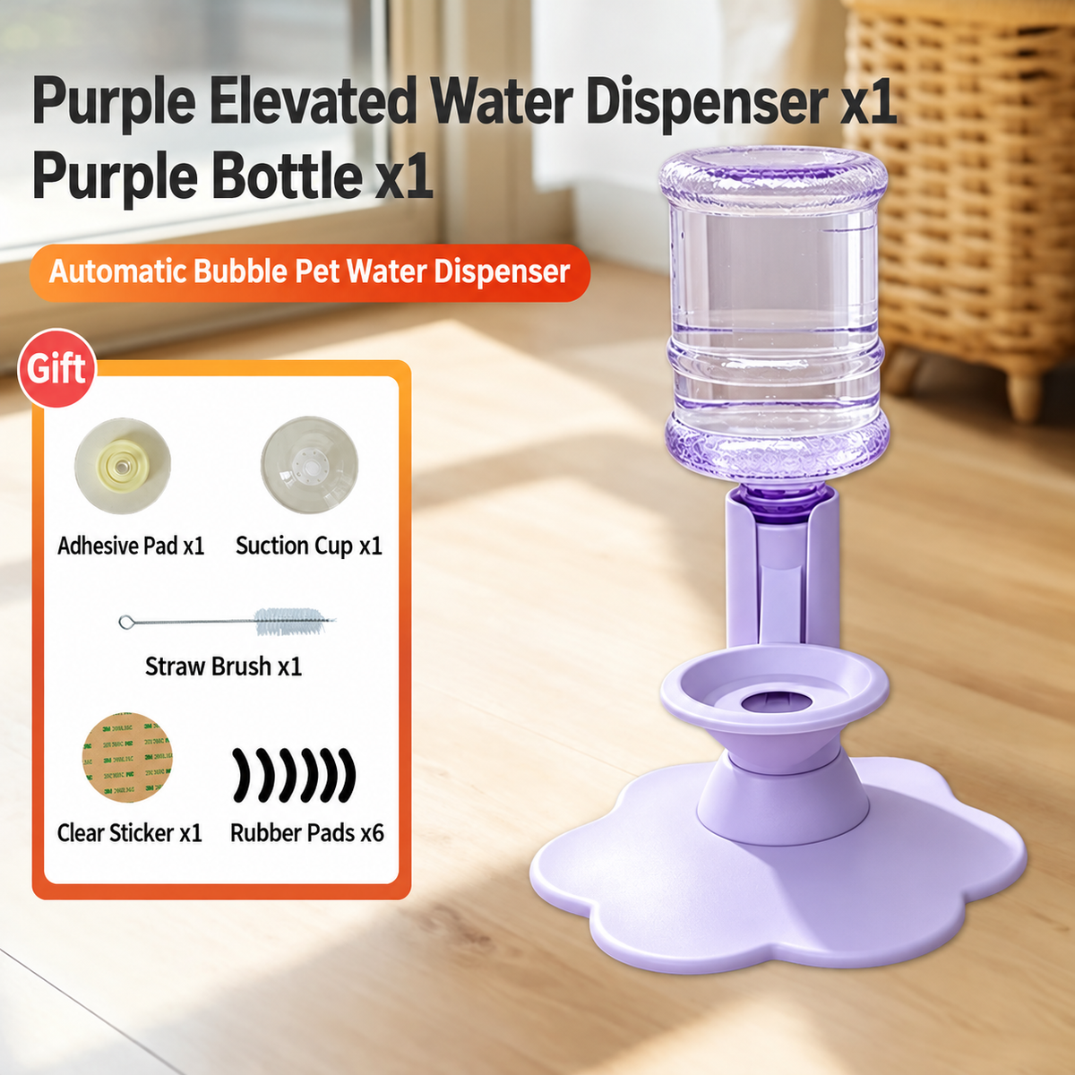 🐾 Elevated Gravity Pet Water Dispenser – Self-Refilling Bowl for Cats & Dogs