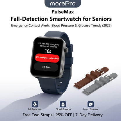 Best Upgrade PulseMax Fall Detection Watch With Blood Glucose+Blood Pressure Monitoring+Calls 2026