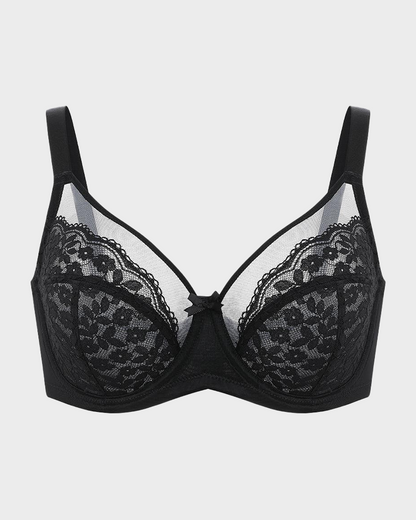 Unlined Floral Lace Minimizer Bra Comfort Fit Full Coverage2