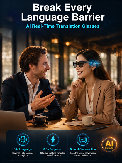 🔥👓AI Smart Glasses: 100% Offline Translation Zoom & Explore Smarter.
