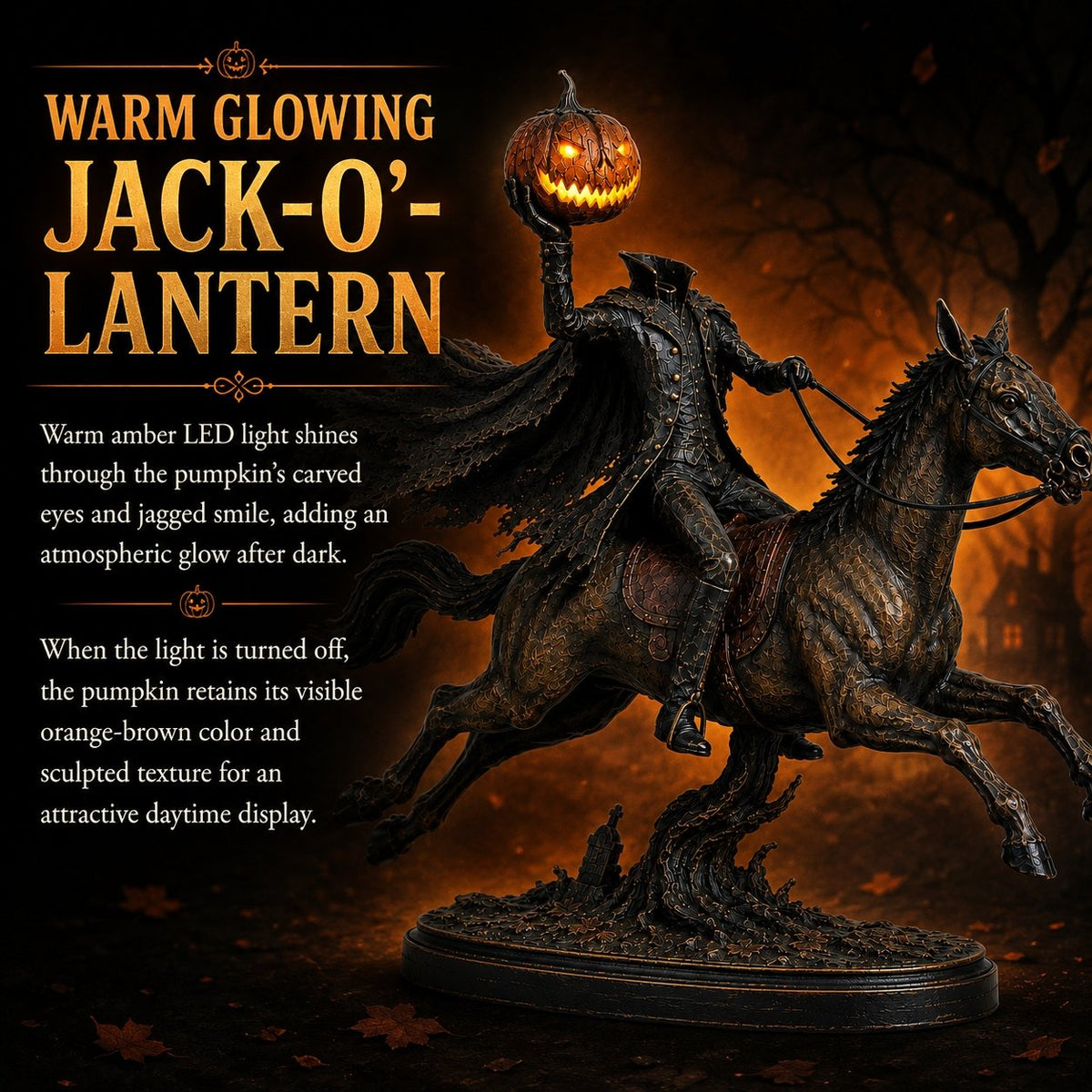 🔥 Halloween Special – Headless Horseman Midnight Ride Statue 🎃🏇