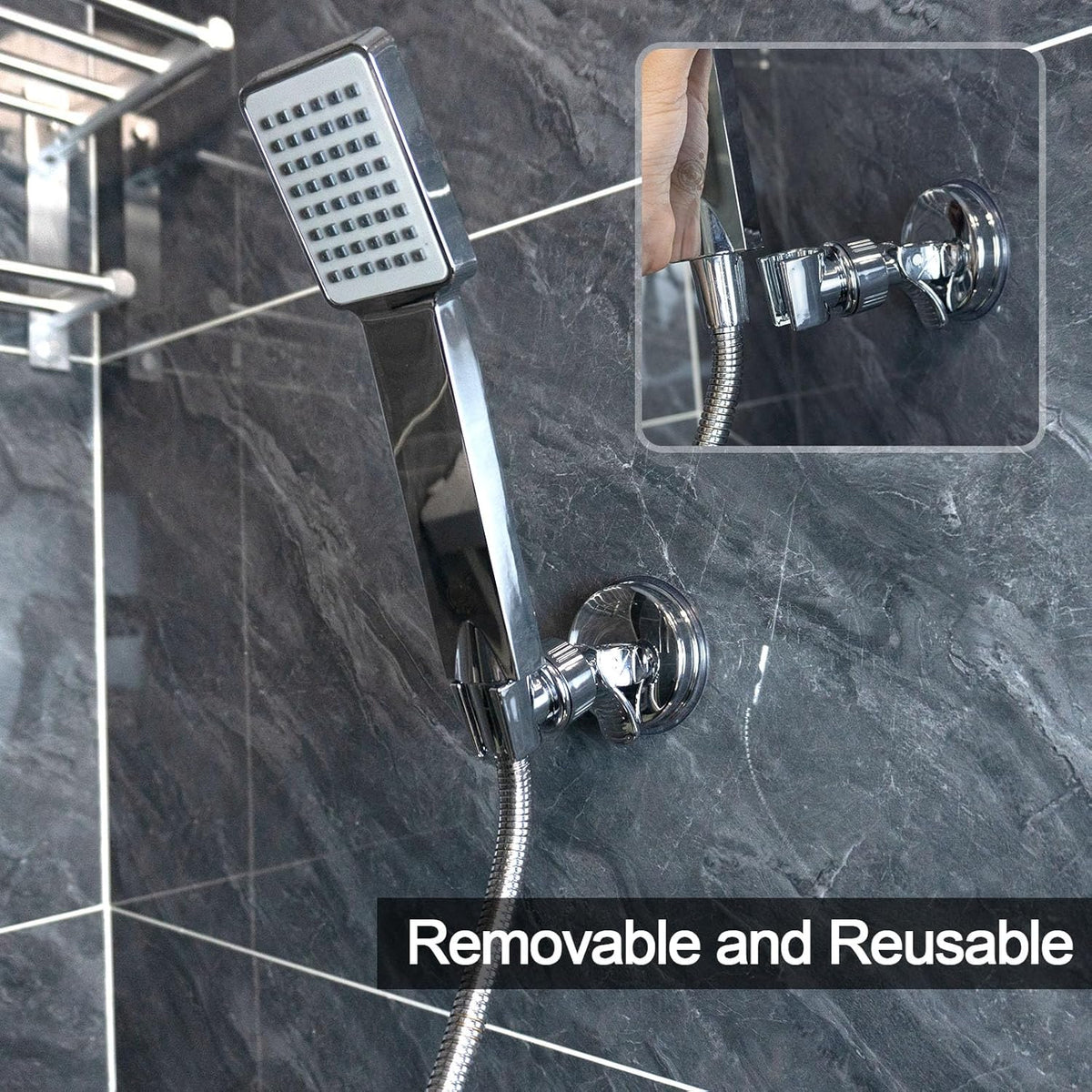 🔥2pcs Adjustable Shower Head Holders Removable Suction Cup 🔥Shower Head Bracket No Drill Shower Head Bracket