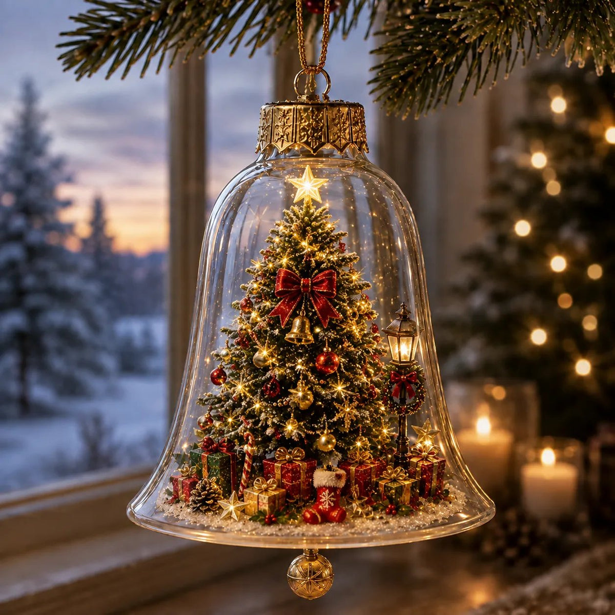 ✨🎄 Illuminated Christmas Story Ornament – Light‐Up Mini Holiday Scene